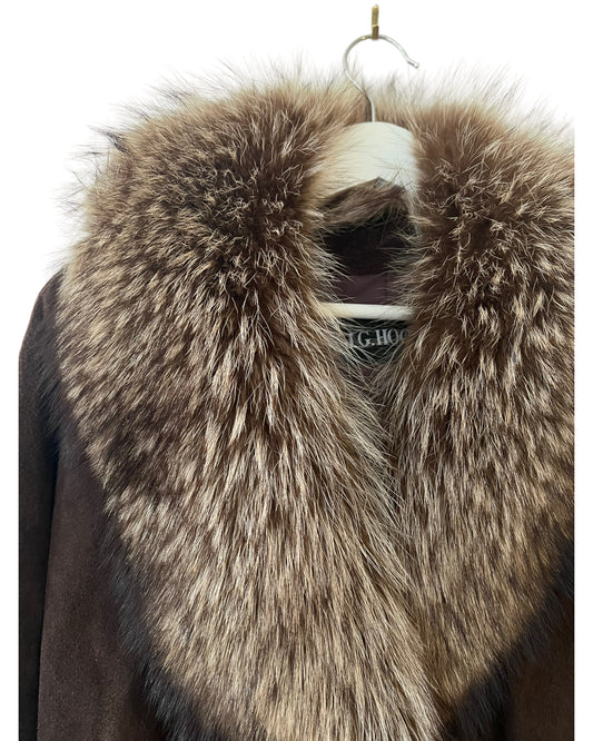 Retro Suede & Fox Fur Jacket