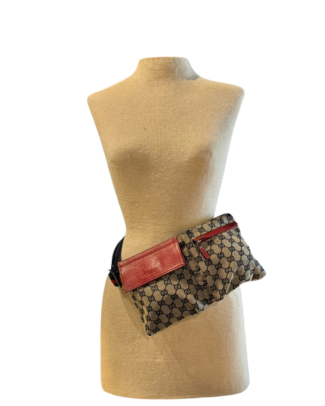 Gucci GG Doube Pocket Belt Bag Red