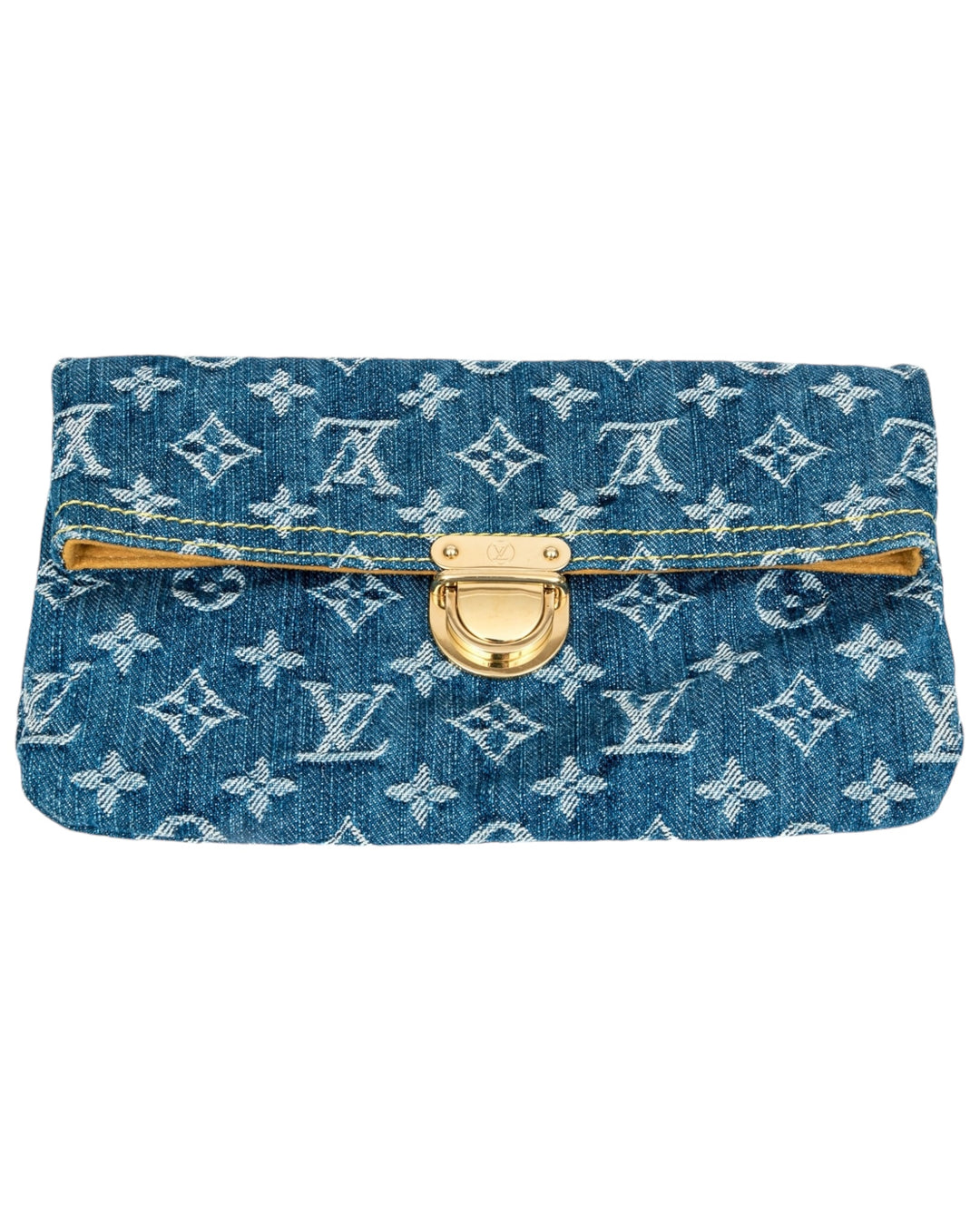 LV 2006 Denim Plat Pochette Small MIni Clutch