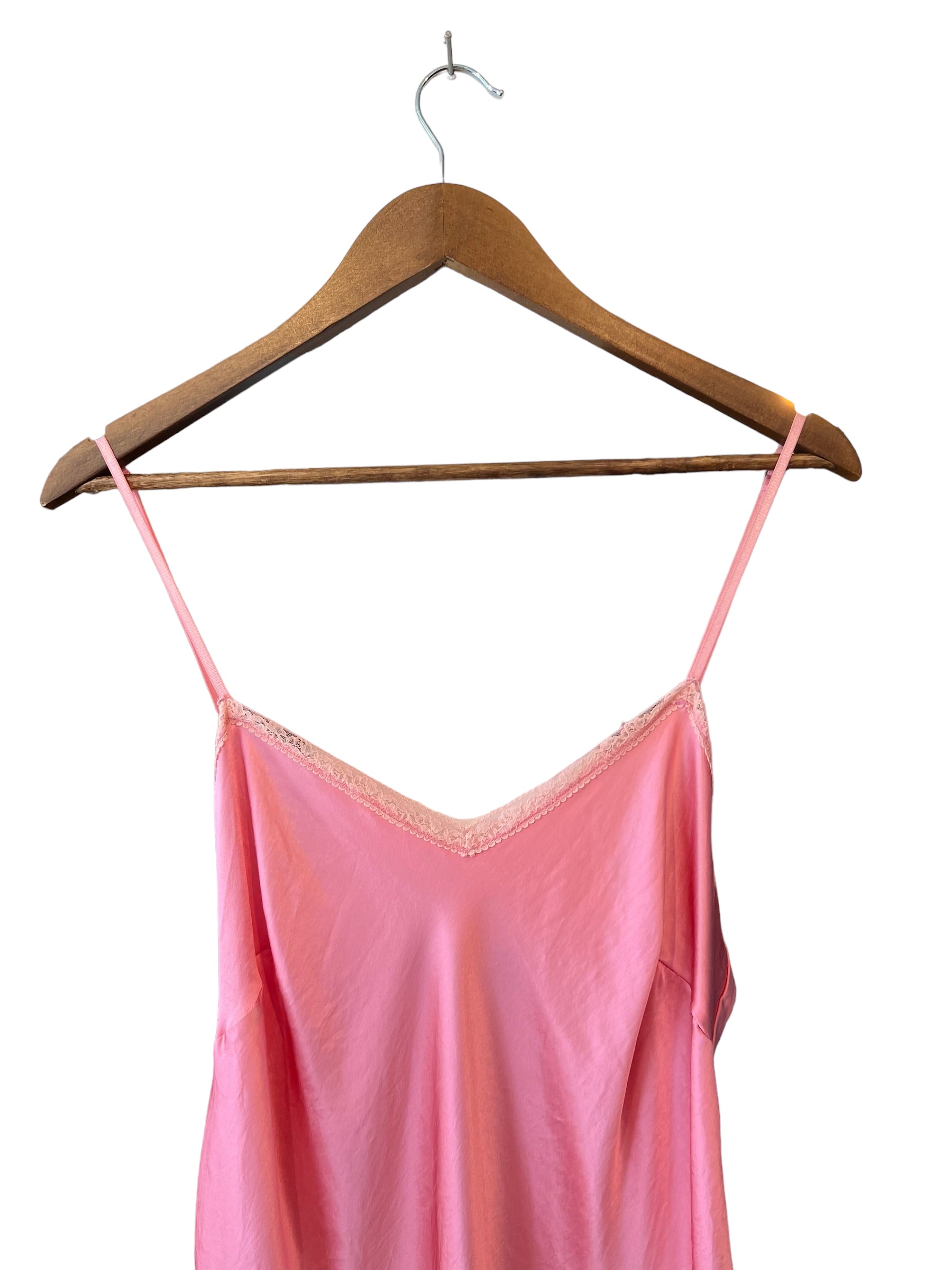 100% silk slip dress vintage in bubblegum pink