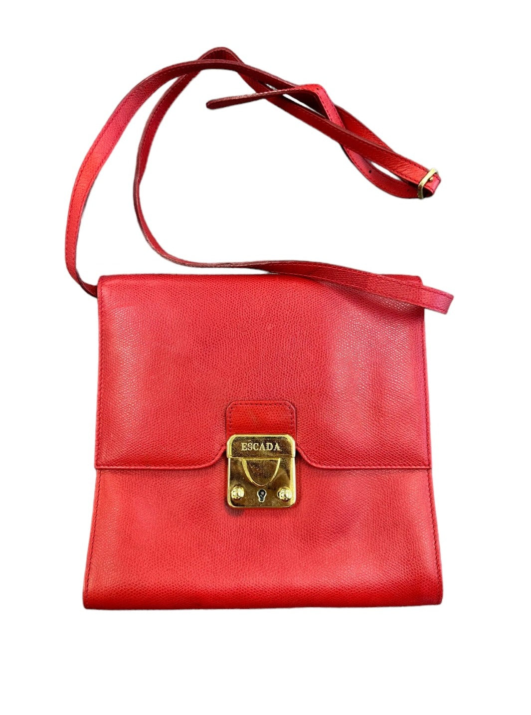 Red Escada Bag, Vintage, Front clasp closure