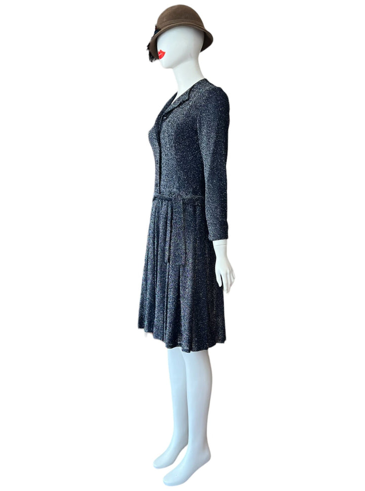 Geoffrey Beene Boutique Vintage Midnight Blue Sparkle Cocktail Dress