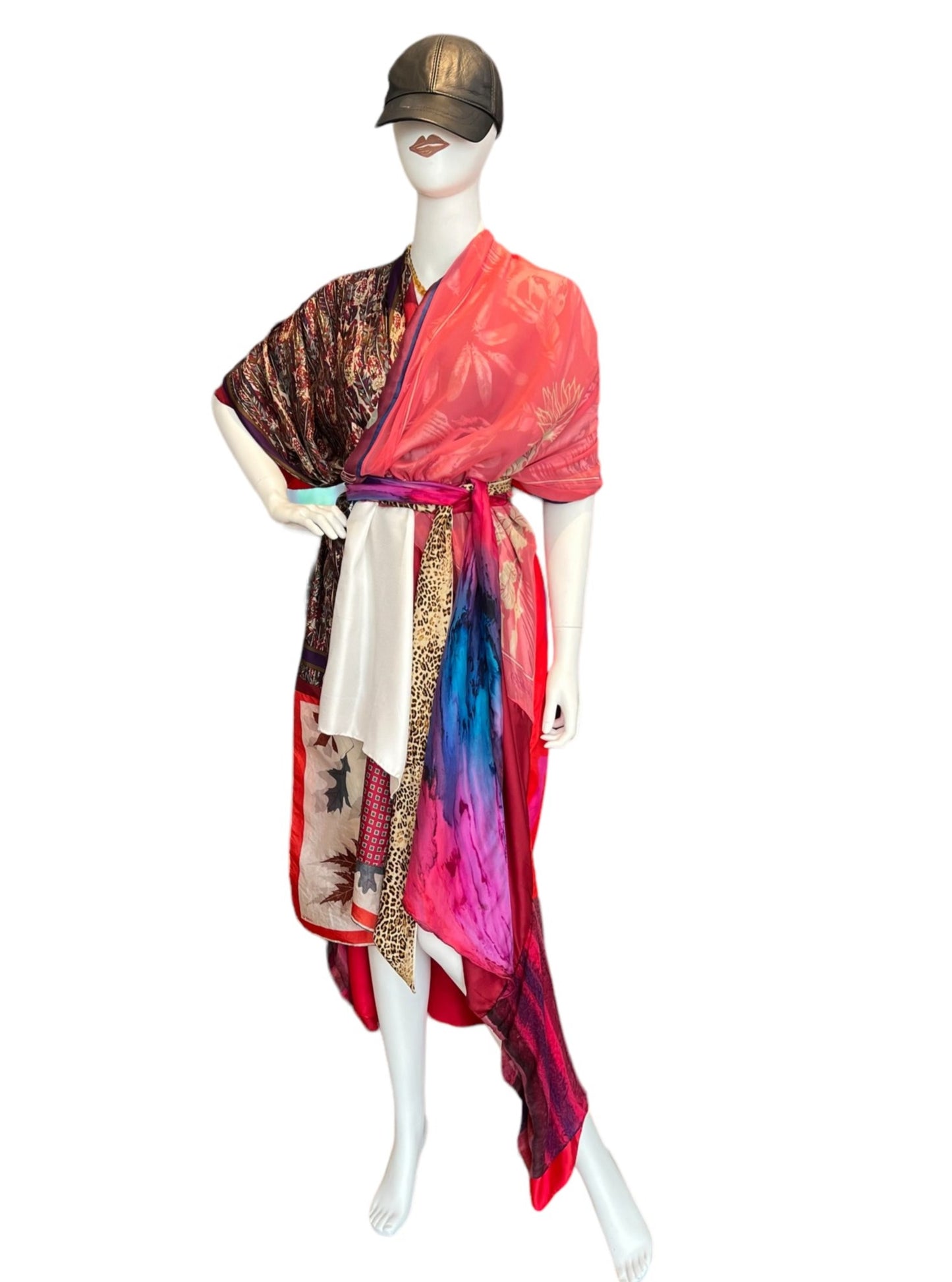 one of a kind scarf silk cotton wrap dress joys of another time