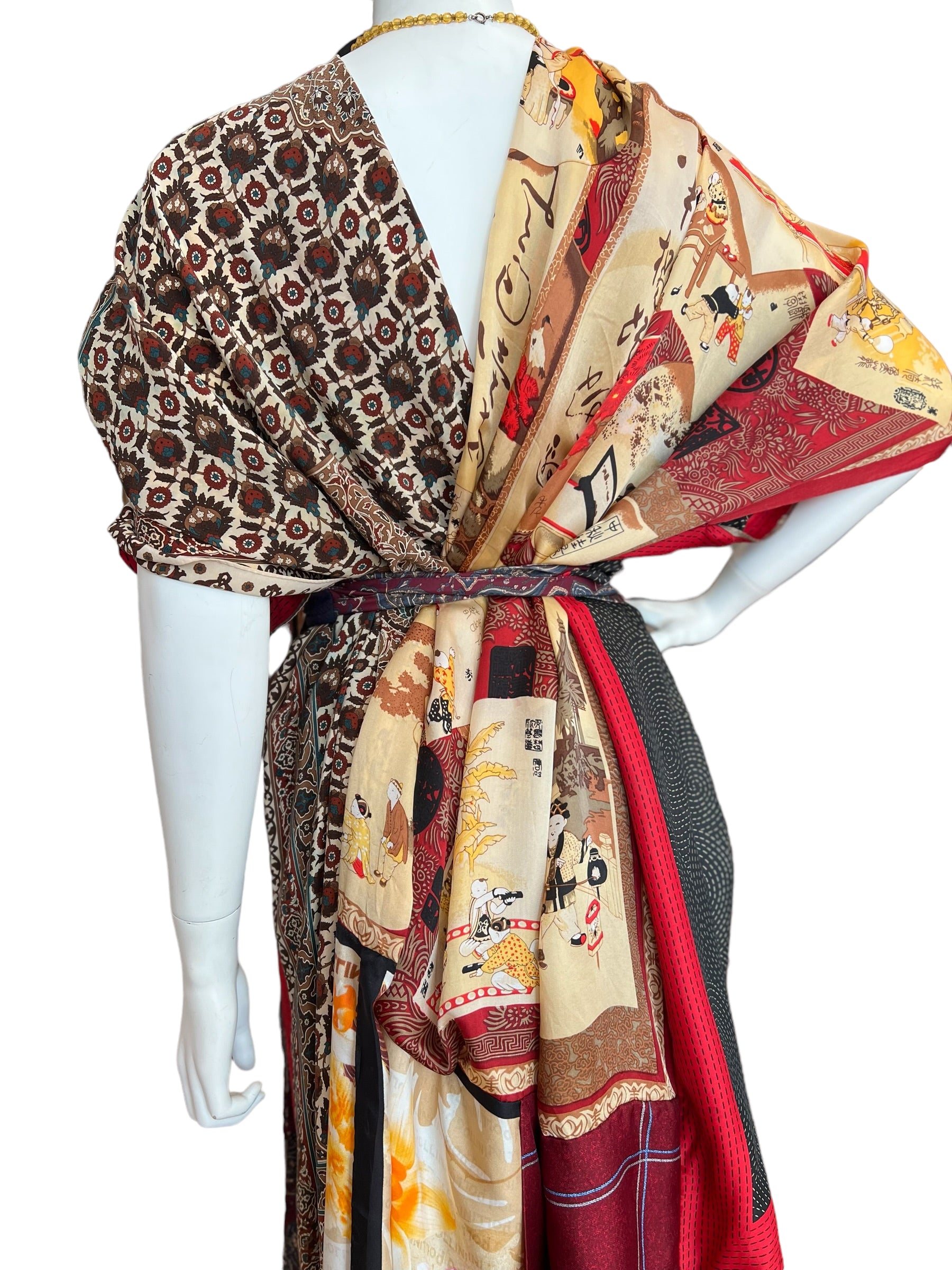 MARINE SERRE】vintage Silk Scarves dress - レディース