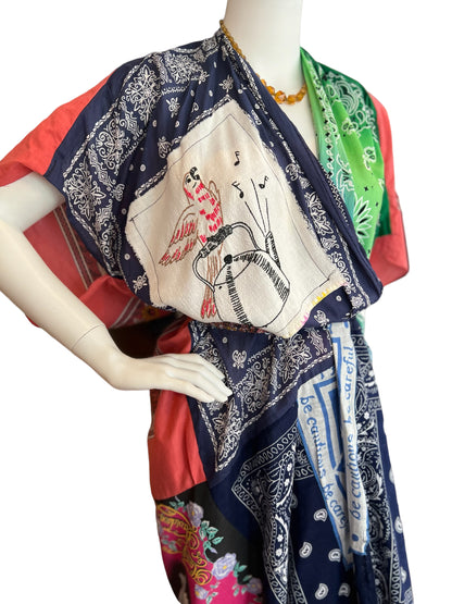 one of a kind scarf silk cotton wrap dress joys of another time