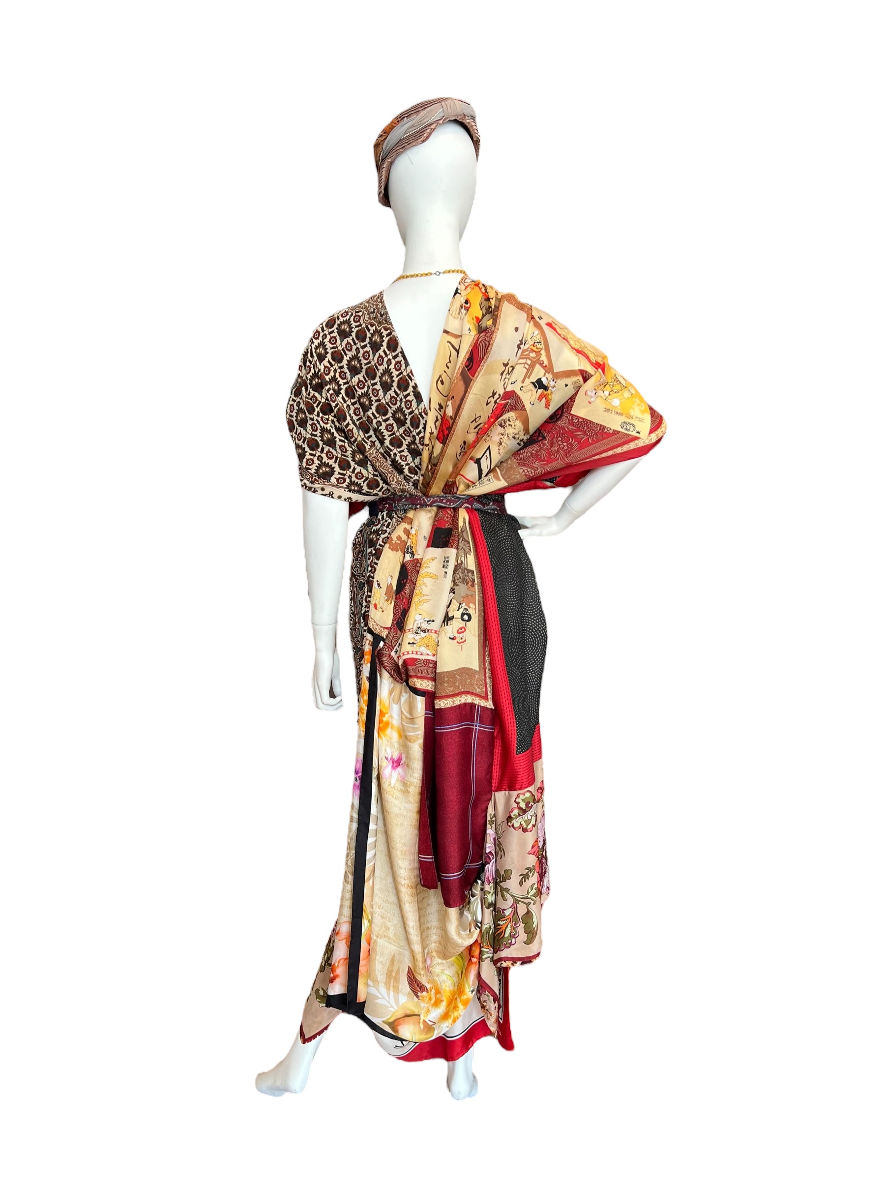 【MARINE SERRE】vintage silk scarf dressドレス