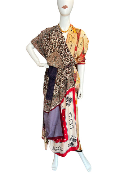 Vintage Silk Scarf Wrap Dress - S3