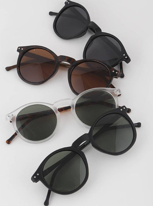 Double Studded Round Sunglasses