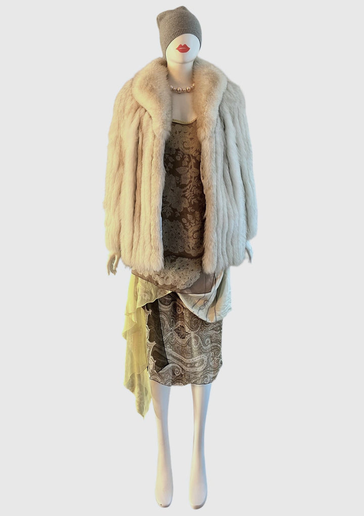 Shawl Collar Fox Fur Jacket