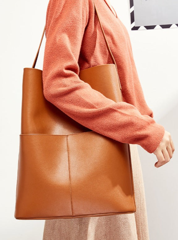 The Leather Tote - Cocoa & Cinnamon